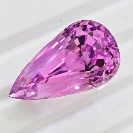 33 Cts Natural Kunzite Faceted Clean| With Certificate| 25x14mm | Pear |Clean