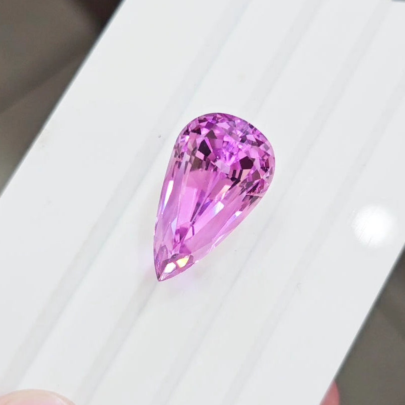 33 Cts Natural Kunzite Faceted Clean| With Certificate| 25x14mm | Pear |Clean