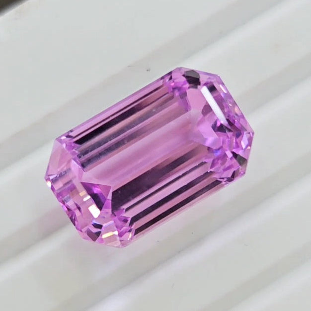 35.8 Cts Natural Kunzite Faceted Clean| With Certificate| 21x13mm | Rectangle |Clean