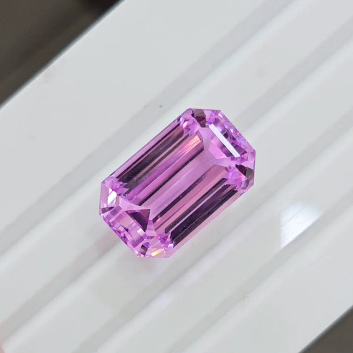 35.8 Cts Natural Kunzite Faceted Clean| With Certificate| 21x13mm | Rectangle |Clean