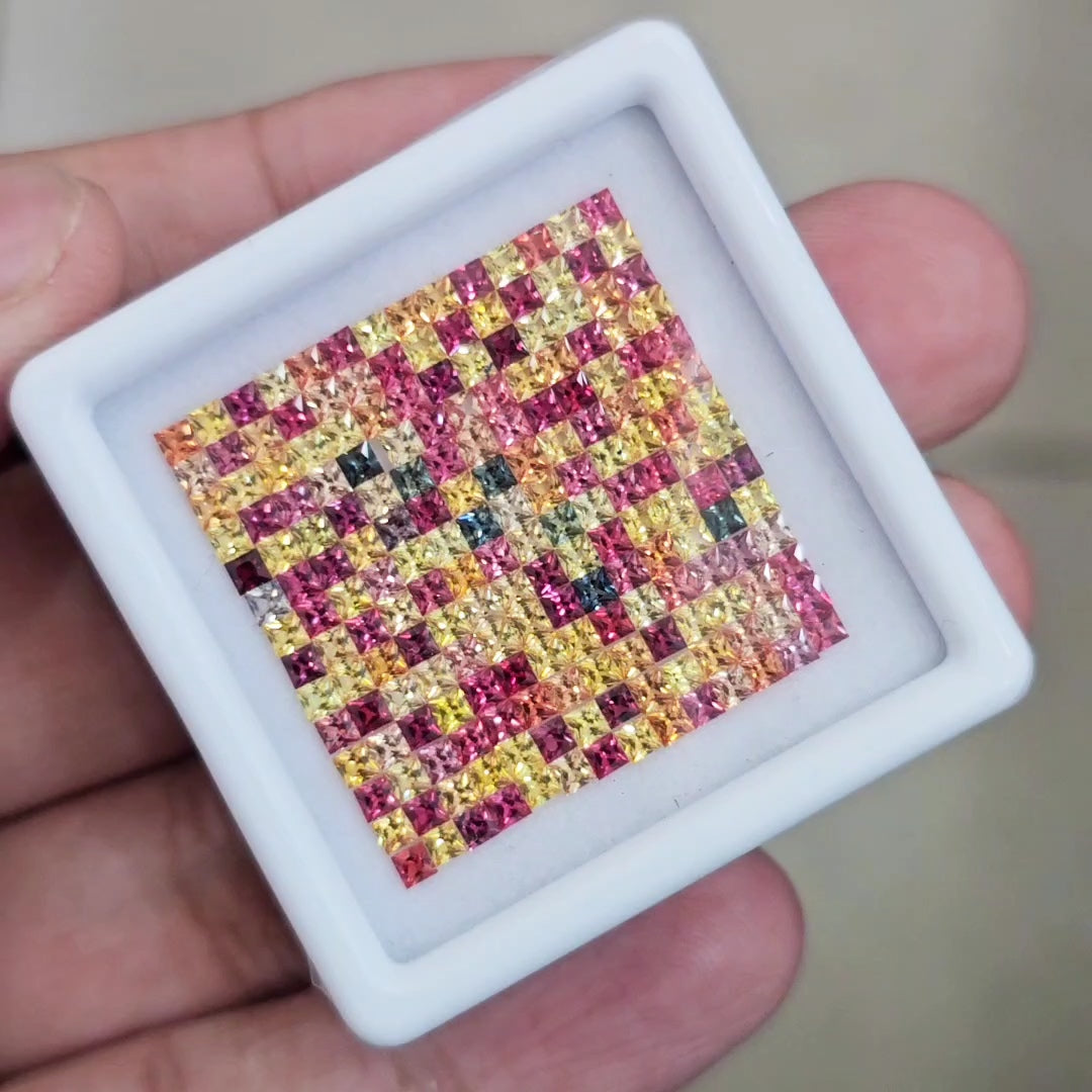 Box Of Natural Madagascar Sapphire  | 2mm | Square | 12.8Cts
