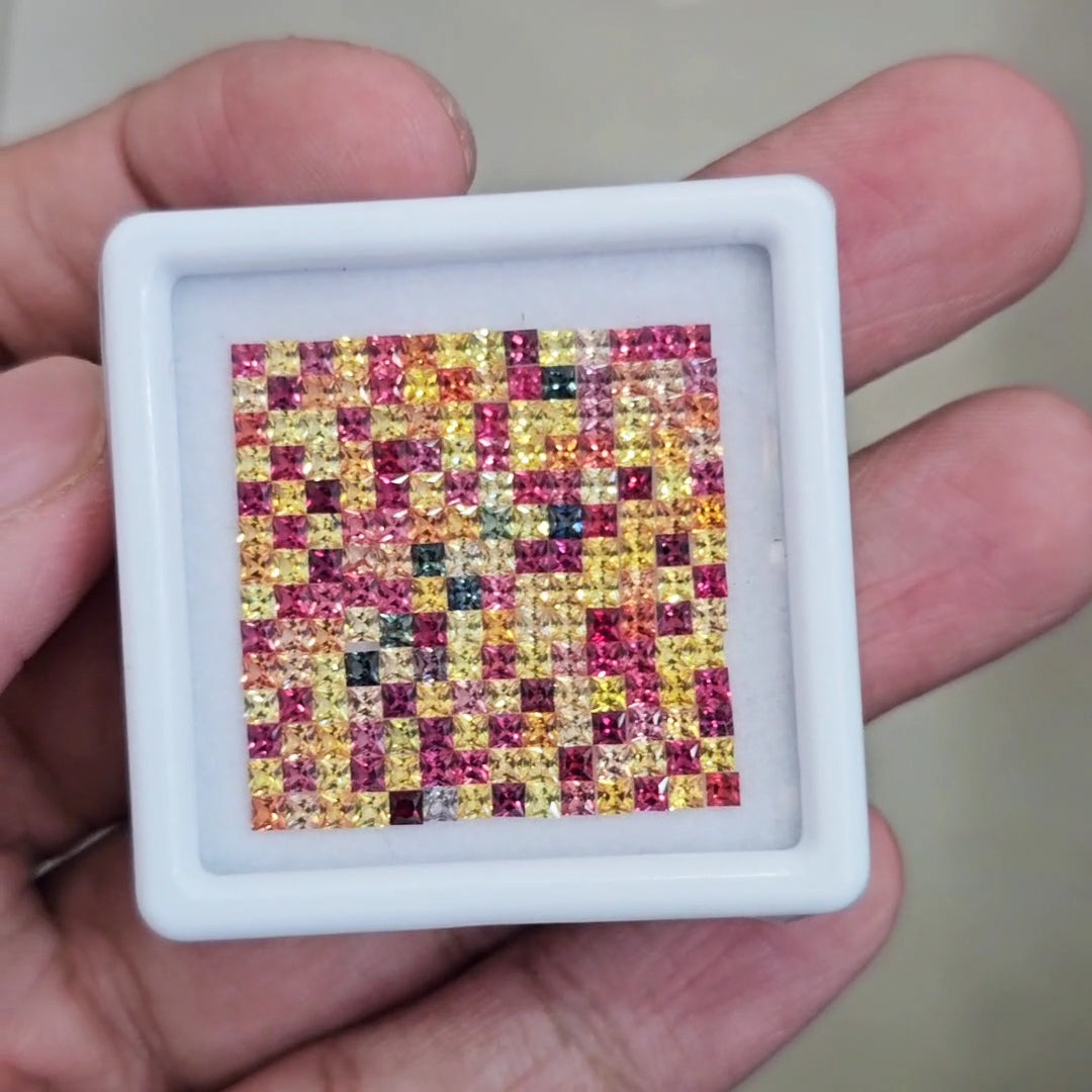 Box Of Natural Madagascar Sapphire  | 2mm | Square | 12.8Cts