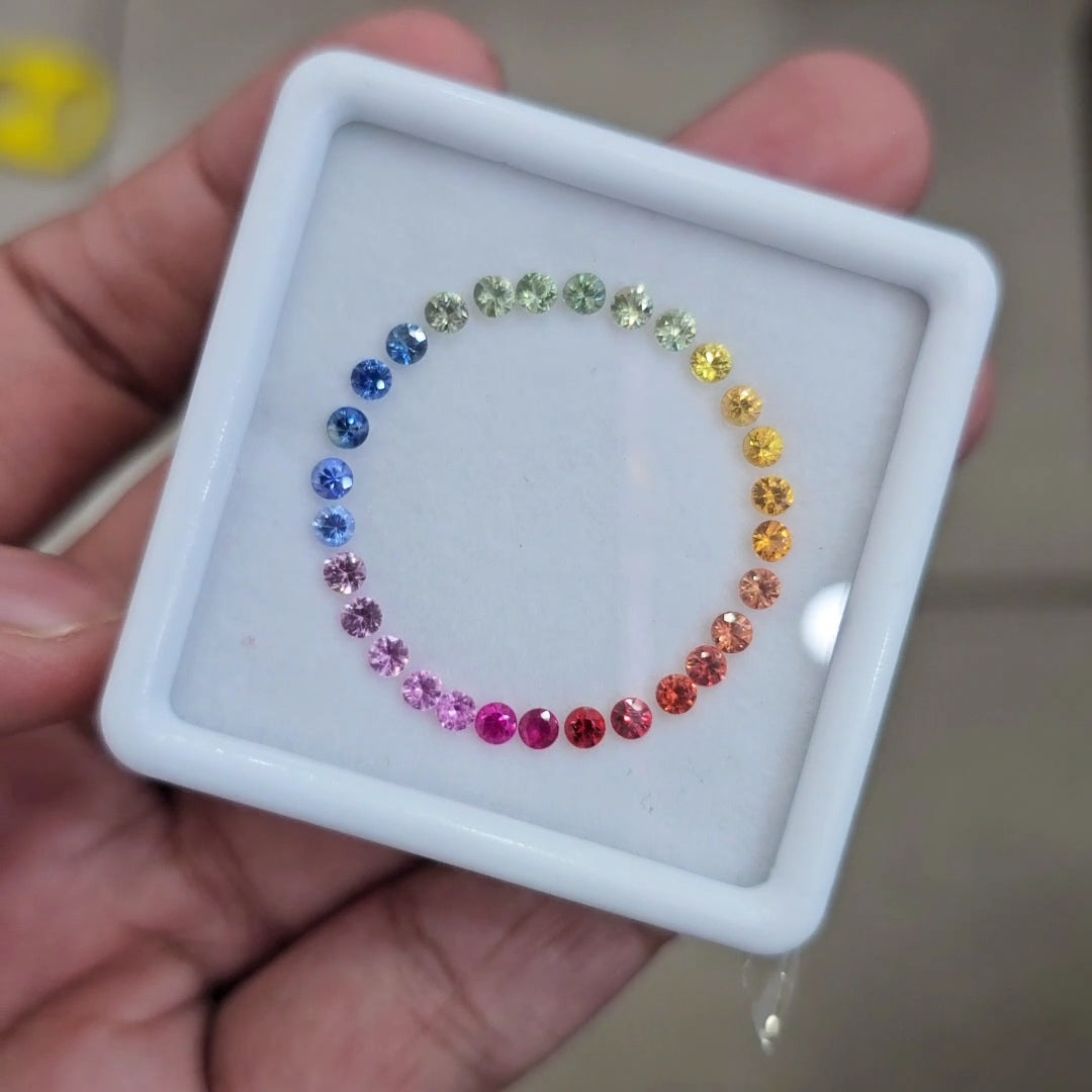3.17Cts Natural Rainbow Sapphire   | 3mm | Round