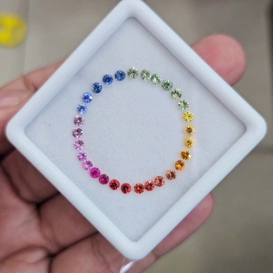 3.17Cts Natural Rainbow Sapphire   | 3mm | Round