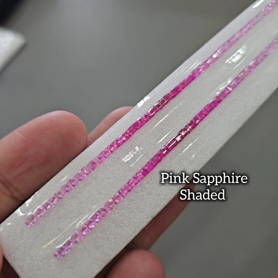 Natural Rainbow Sapphire 7'' Inches Line  | One Line is 2.3mm | 6.25cts | Square