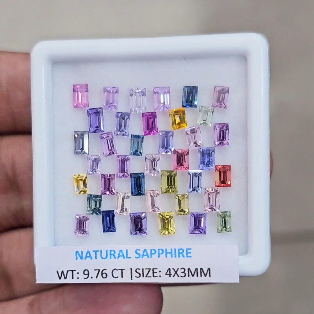 9.76Cts Natural Madagascar  Sapphire  |  4x3mm | Rectangle