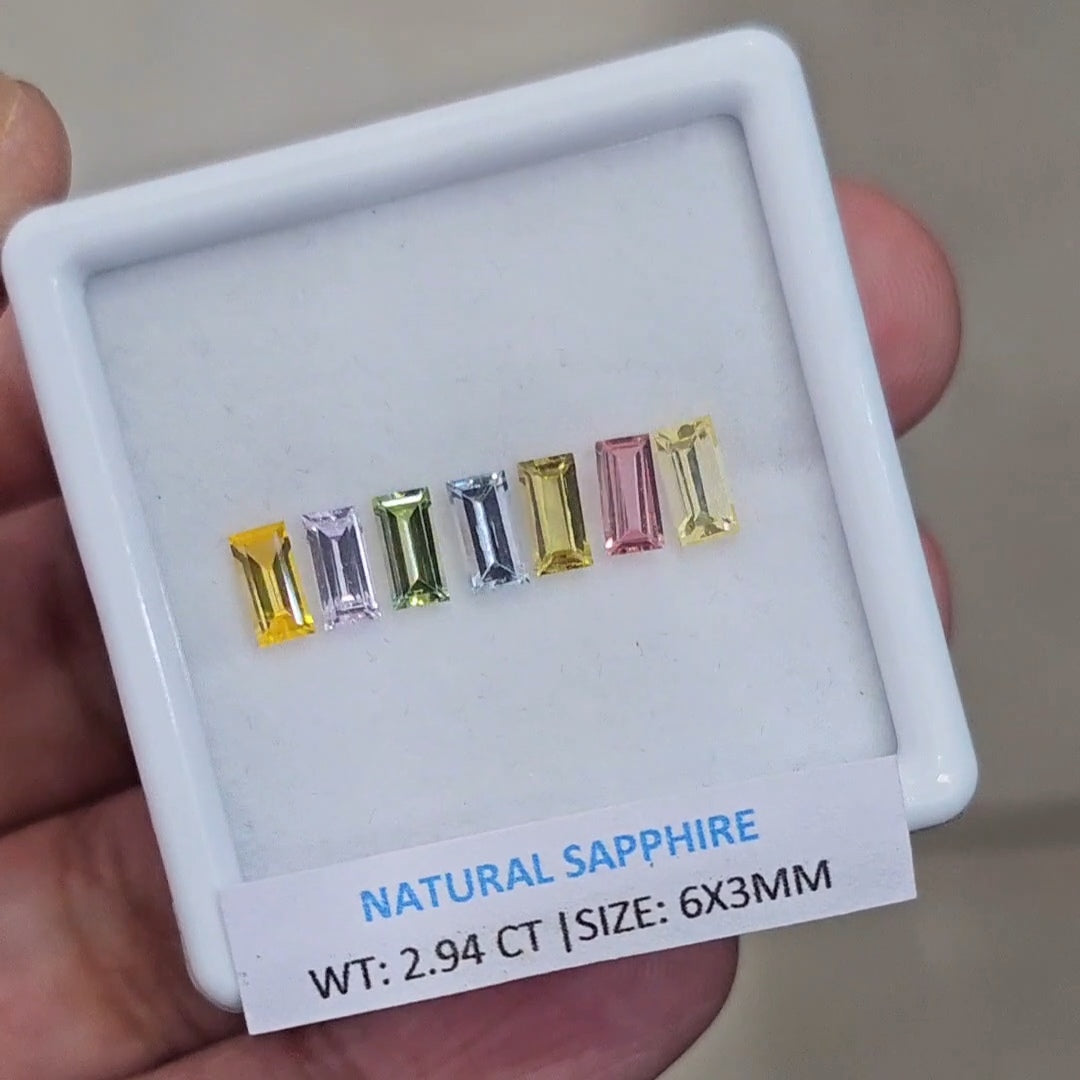 2.94Cts Natural Sri Lanka  Sapphire  | 6X3mm | Rectangle | Srilanka