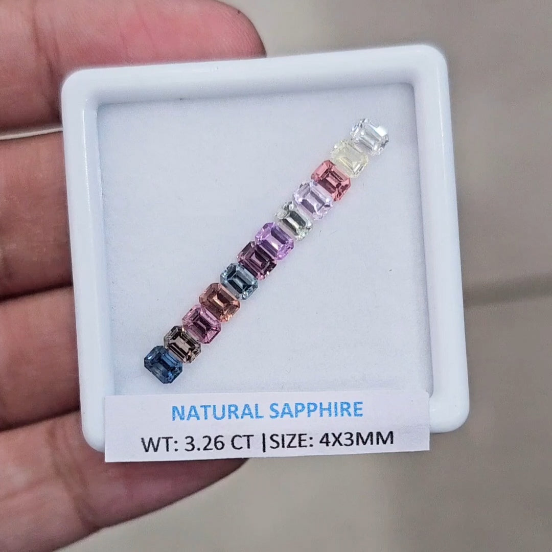 3.26Cts Natural Madagascar  Sapphire  |  4x3mm | Rectangle