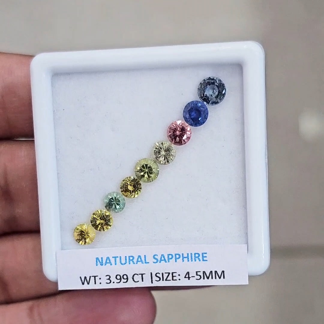 3.99Cts Natural Madagascar  Sapphire  |  4-5mm | Round