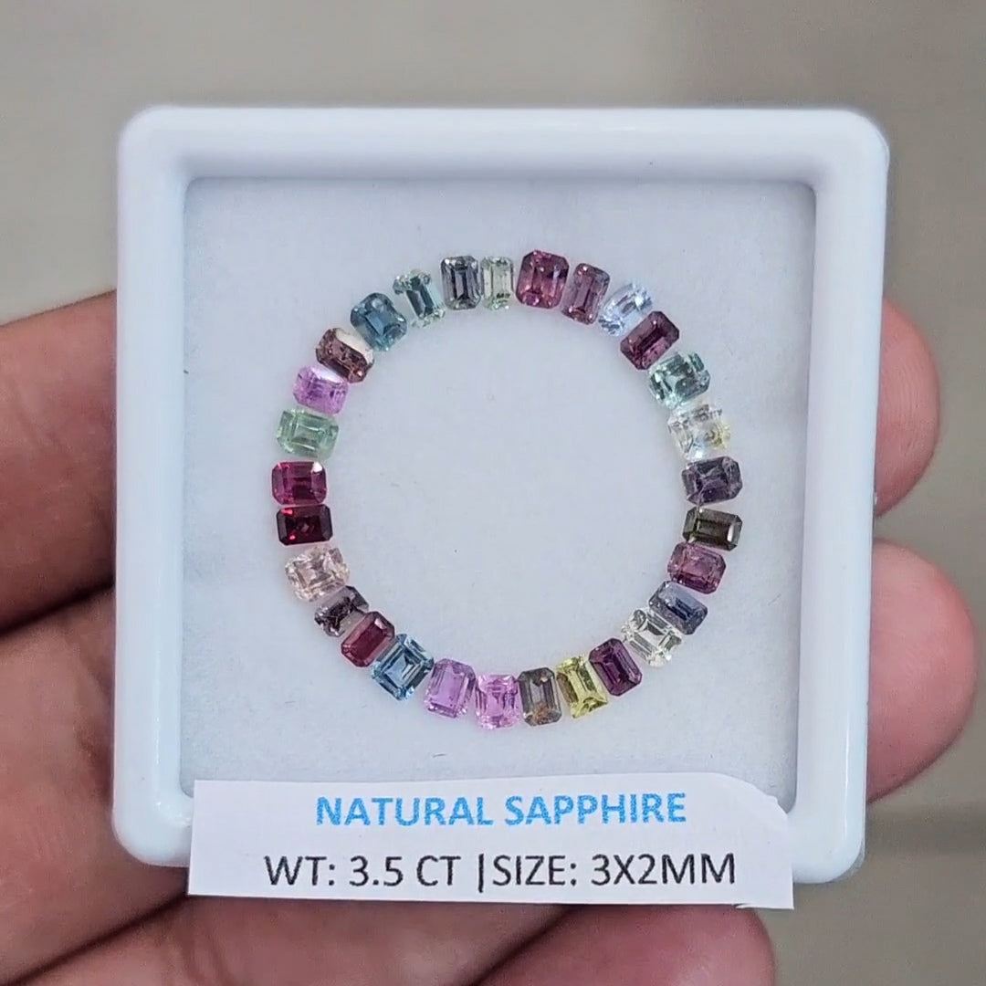 3.5Cts Natural Madagascar  Sapphire  | 3x2mm | Rectangle
