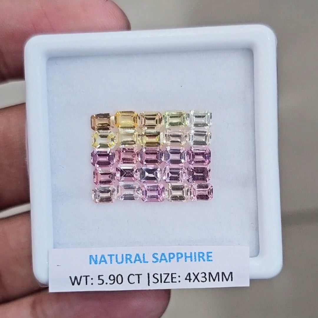 5.90Cts Natural Sri Lanka  Sapphire  | 4X3mm | Rectangle | Srilanka