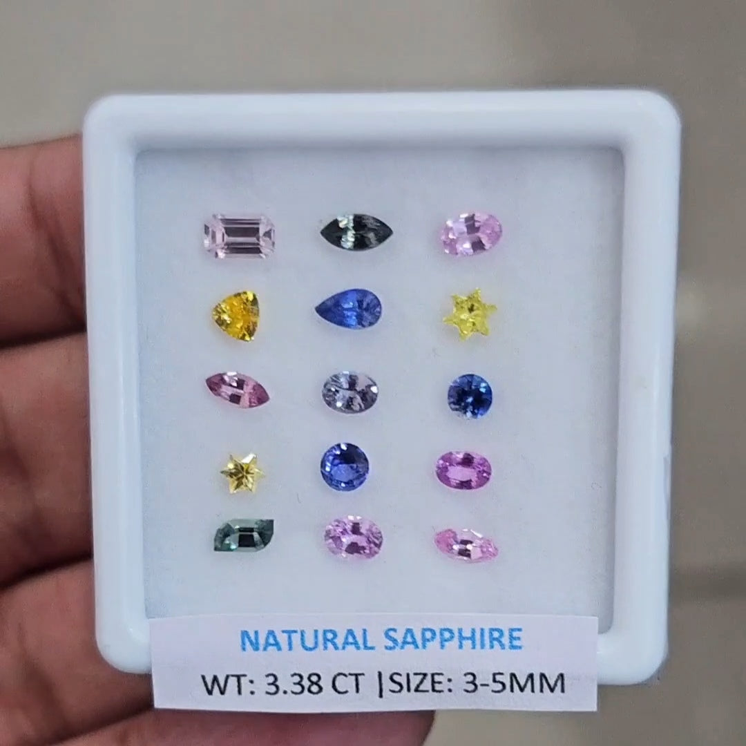 3.38Cts Natural Madagascar  Sapphire  |  3-5mm | Fancy