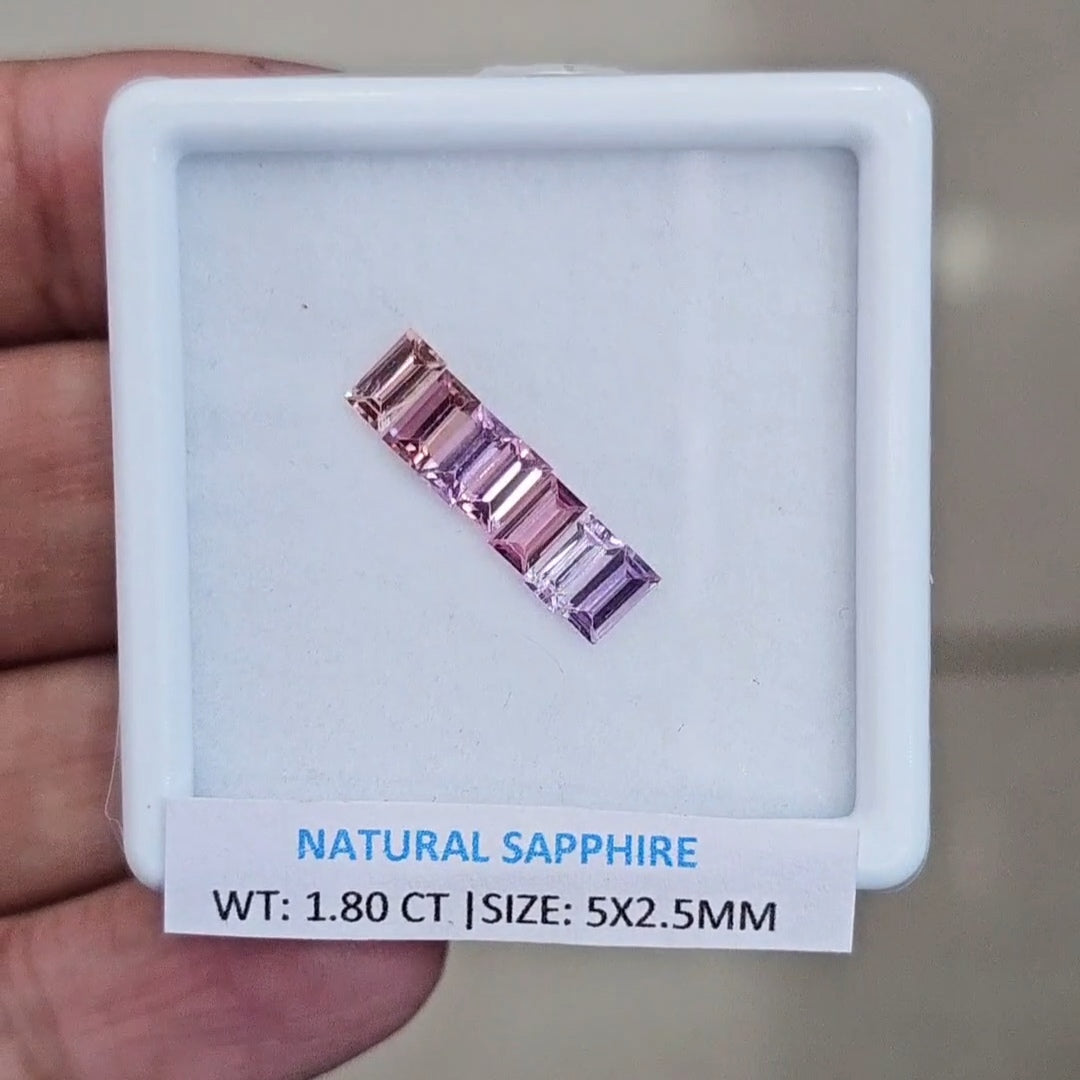 1.80Cts Natural Sri Lanka  Sapphire  | 5X3mm | Rectangle | Srilanka