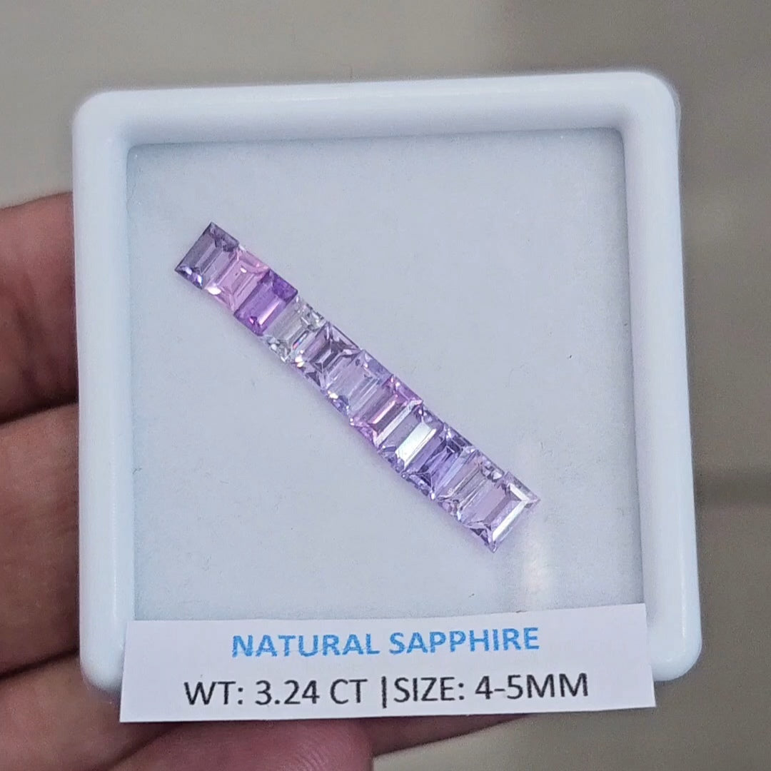 3.24Cts Natural Sri Lanka  Sapphire  | 4-5mm | Rectangle | Srilanka