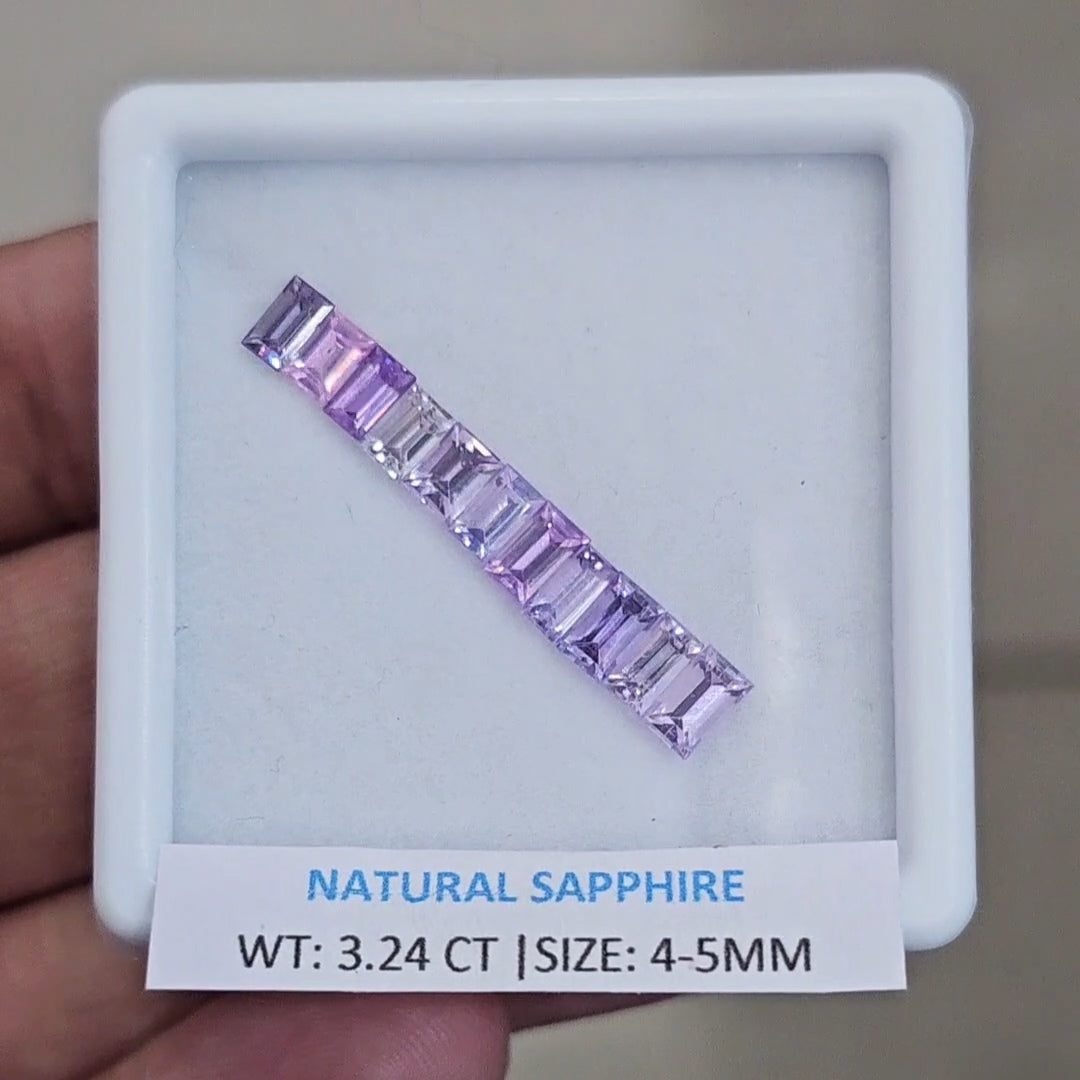 3.24Cts Natural Sri Lanka  Sapphire  | 4-5mm | Rectangle | Srilanka