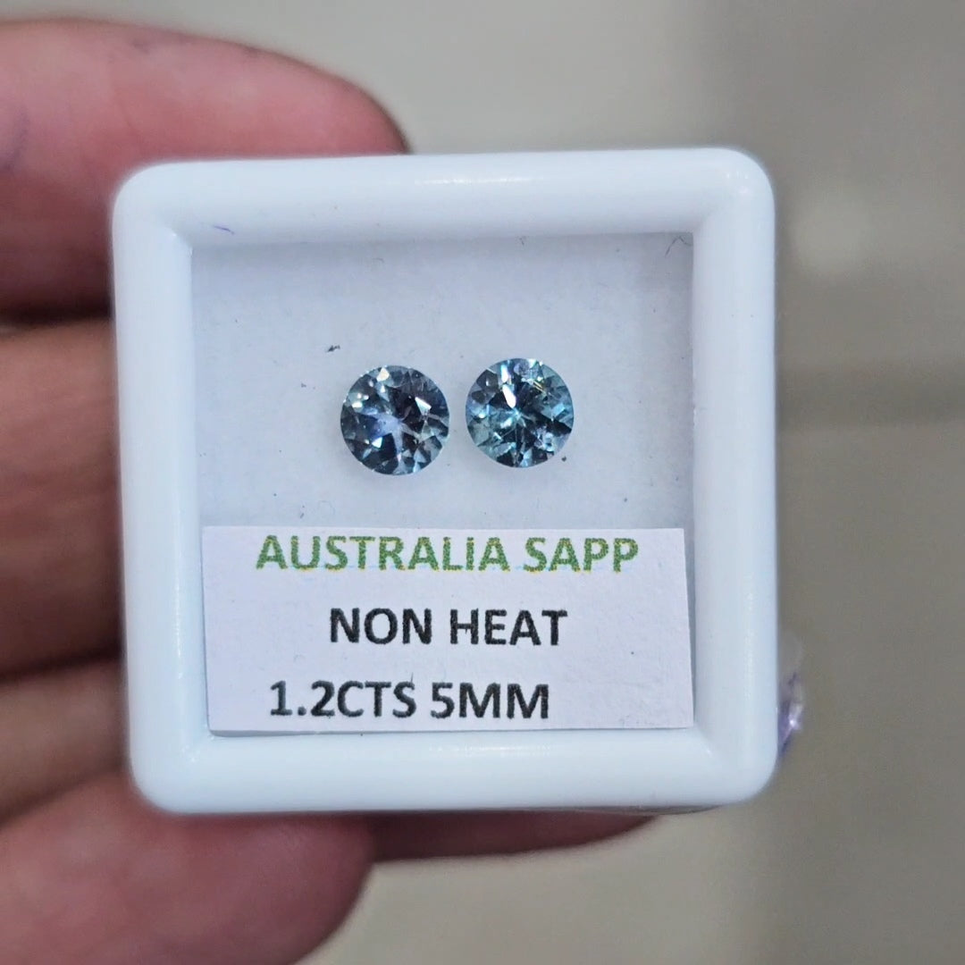 1.2cts Natural Unheated Teal Sapphire From Australia | 5mm| Round | Ideal Cut