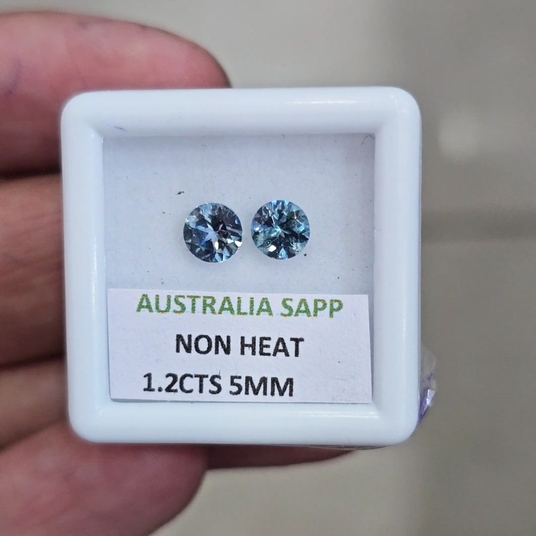 1.2cts Natural Unheated Teal Sapphire From Australia | 5mm| Round | Ideal Cut