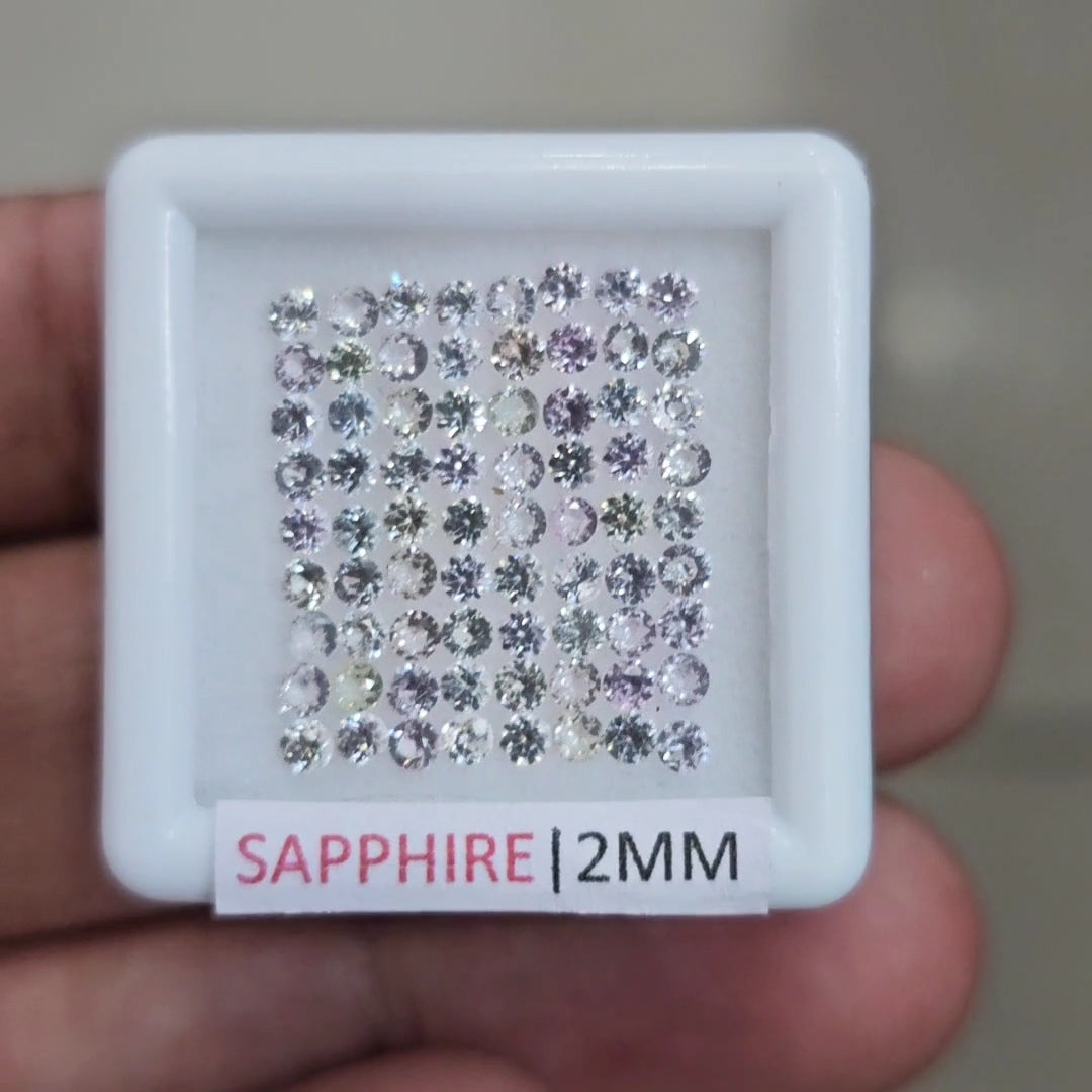 3.4Cts Natural Madagascar  Sapphire  |  2mm | Round | Ideal Cut