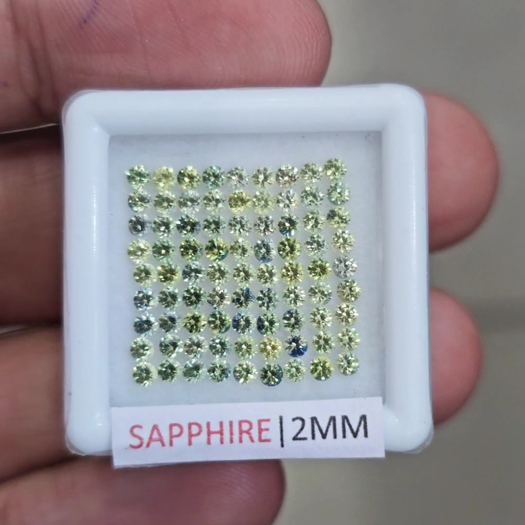 3.6Cts Natural Madagascar  Sapphire  |  2mm | Round | Ideal Cut