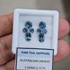 2.7cts Pair Natural Australian Teal Sapphire | 3-6mm| Oval & Round |Unheated