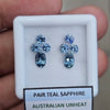 2.3cts Pair Natural Australian Teal Sapphire | 3-6mm| Oval & Round |Unheated