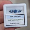1.29cts  Natural Australian Teal Sapphire | 4-5mm| Round & Pear |Unheated