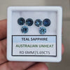 5.69cts  Natural Australian Teal Sapphire | 6mm| Round | Unheated