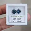 2.2cts Pair Natural Australian Teal Sapphire | 6mm| Round |Unheated