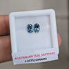 1.2cts Pair Natural Australian Teal Sapphire | 6x4mm| Oval |Unheated