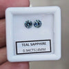 0.94cts  Pair Natural Australian Teal Sapphire | 4mm| Round | Unheated