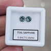 0.84cts  Pair Natural Australian Teal Sapphire | 4mm| Round | Unheated