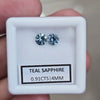 0.91cts  Pair Natural Australian Teal Sapphire | 4mm| Round | Unheated