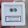 0.99cts  Pair Natural Australian Teal Sapphire | 4mm| Round | Unheated