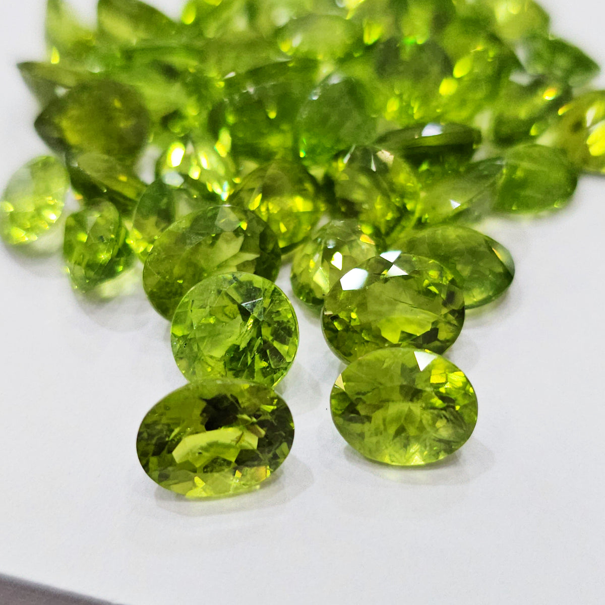 5 Pcs of Natural Peridot Faceted | 9-11mm | Mix Shape |Vivid Green with Inclusions