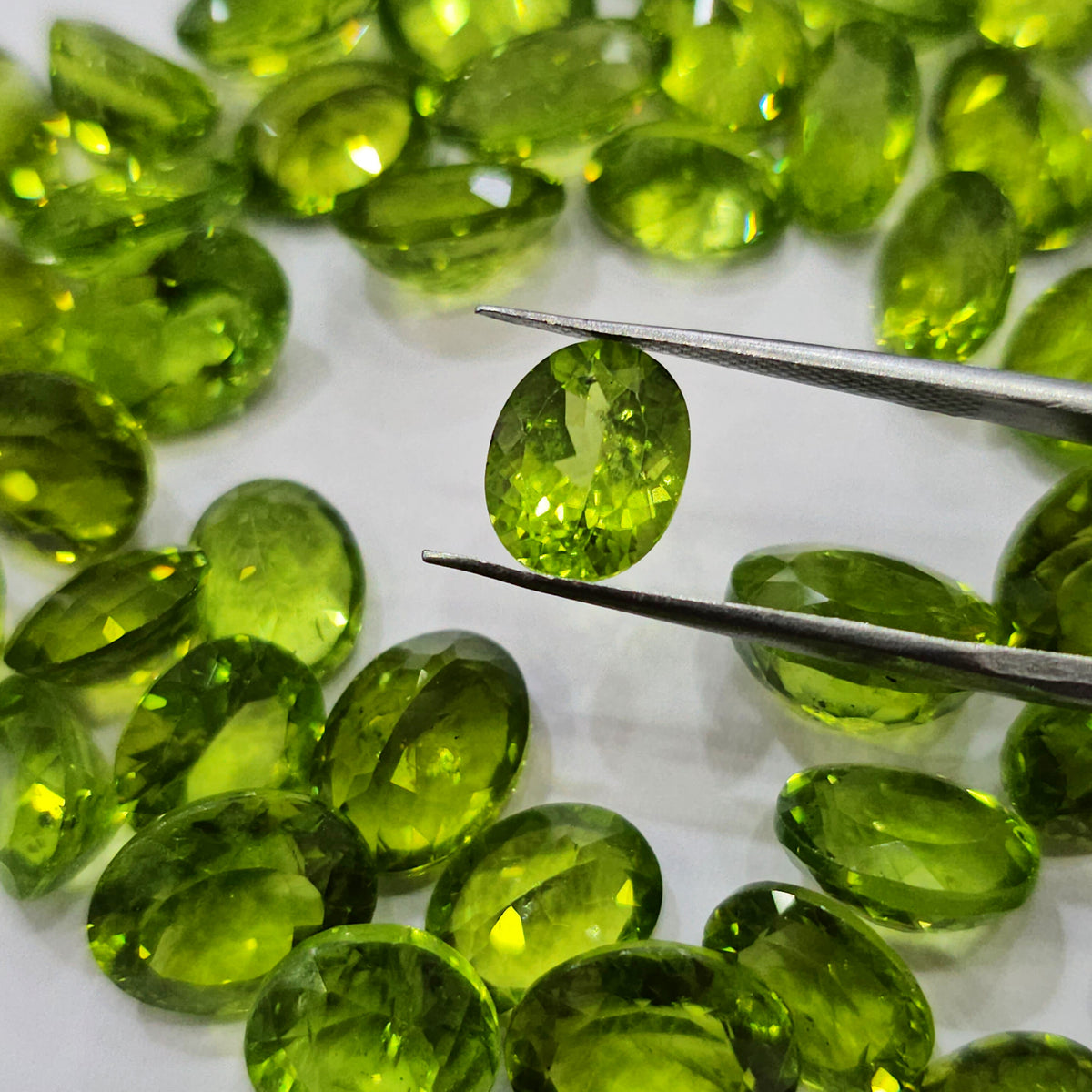 5 Pcs of Natural Peridot Faceted | 9-11mm | Mix Shape |Vivid Green with Inclusions