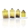 Natural 4 piece Faceted Lemon Quartz Bi-Color Tower Shape | Size:11-16mm - The LabradoriteKing