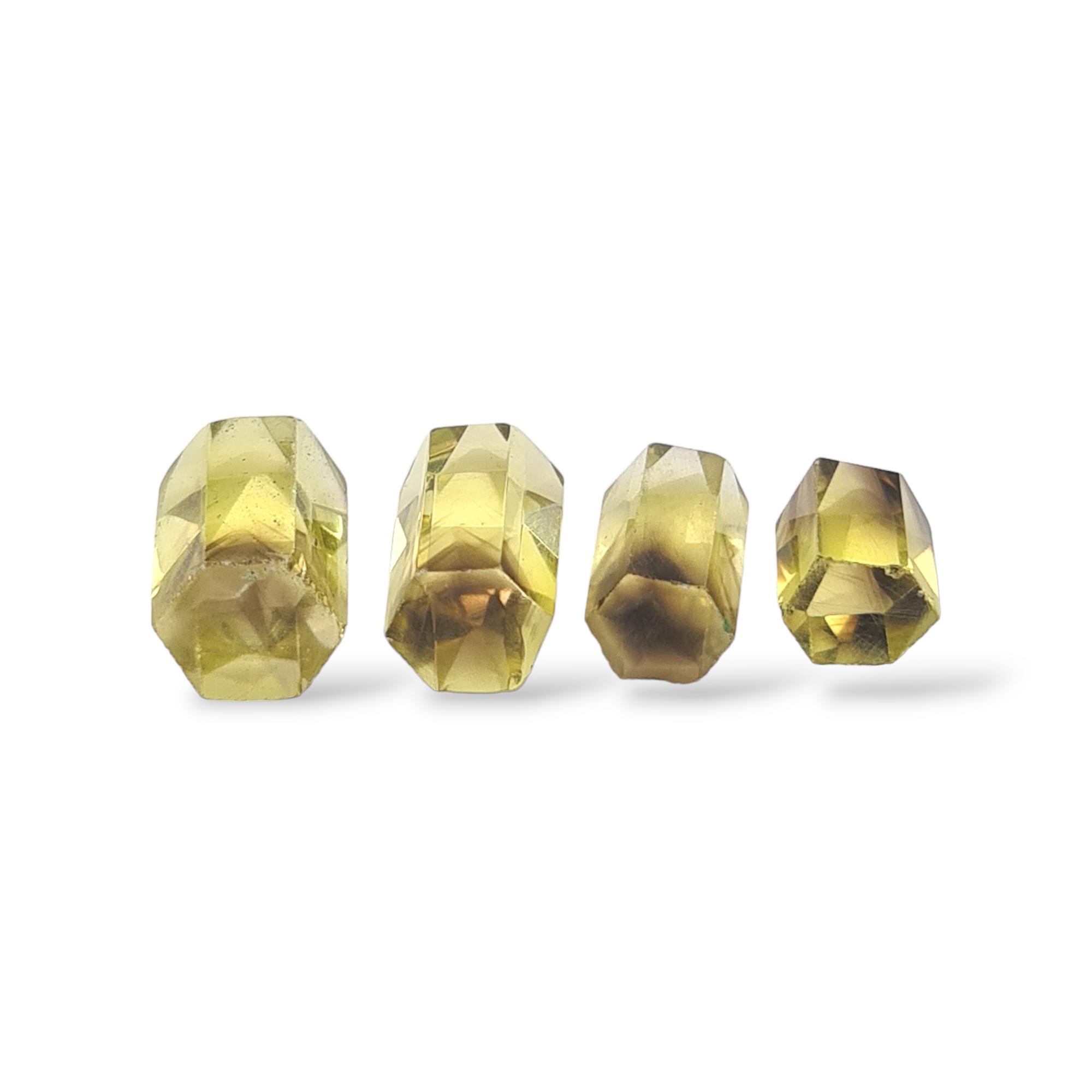 Natural 4 piece Faceted Lemon Quartz Bi-Color Tower Shape | Size:11-16mm - The LabradoriteKing