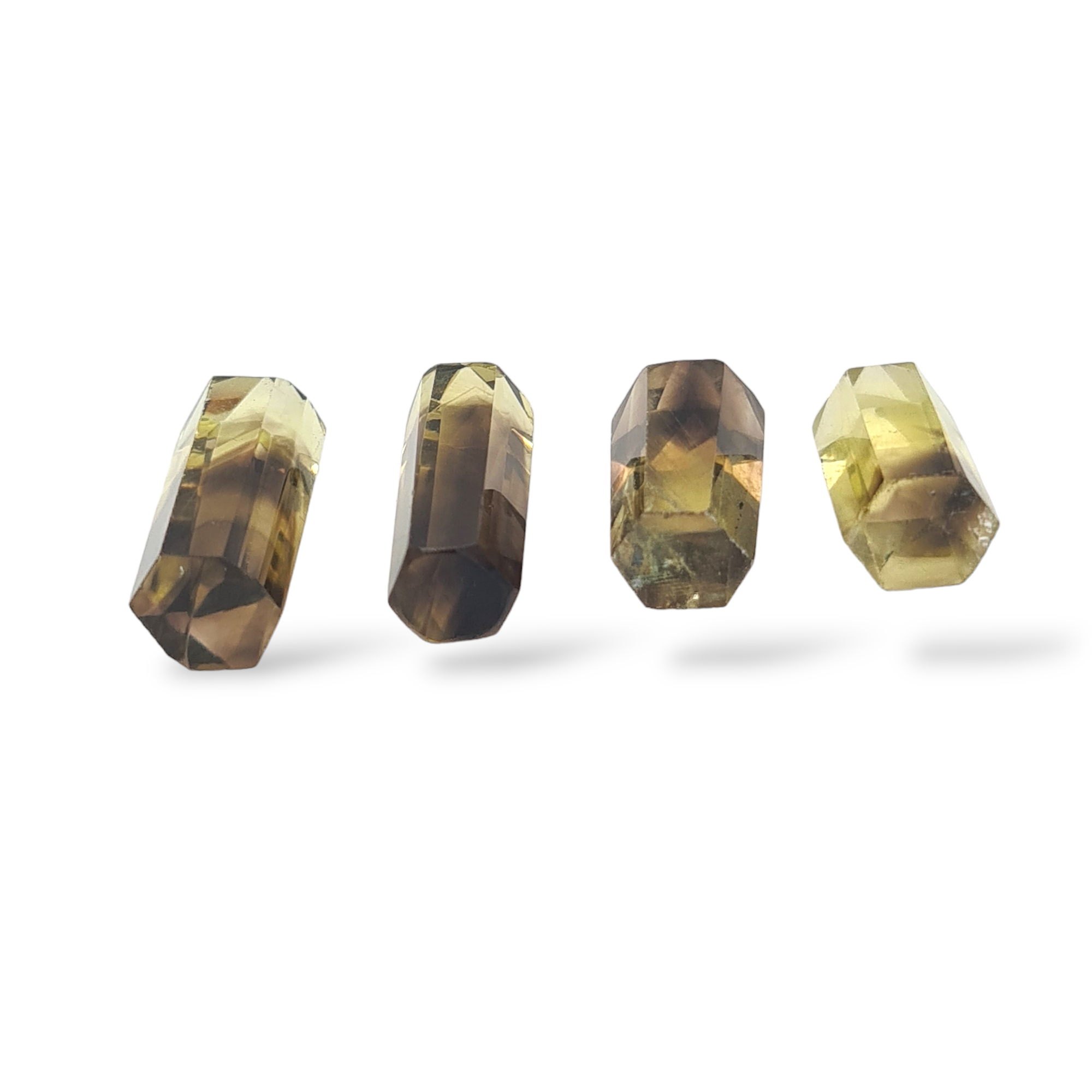 Natural 4 piece Faceted Lemon Quartz Bi-Color Tower Shape | Size:16-22mm - The LabradoriteKing