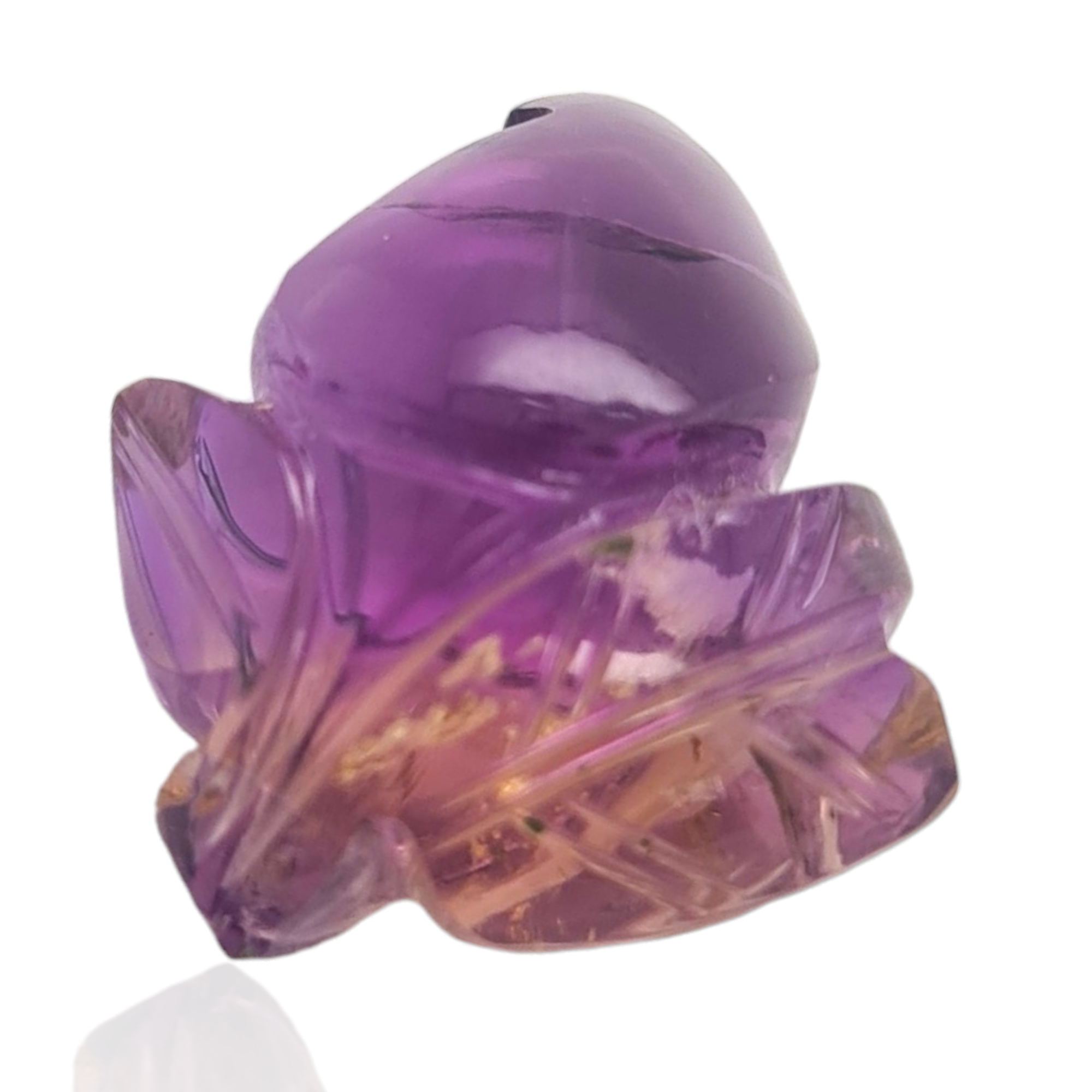 1 Pieces Natural Ametrine Carved Flower Shape | Bi-Color | Size:22x19mm - The LabradoriteKing