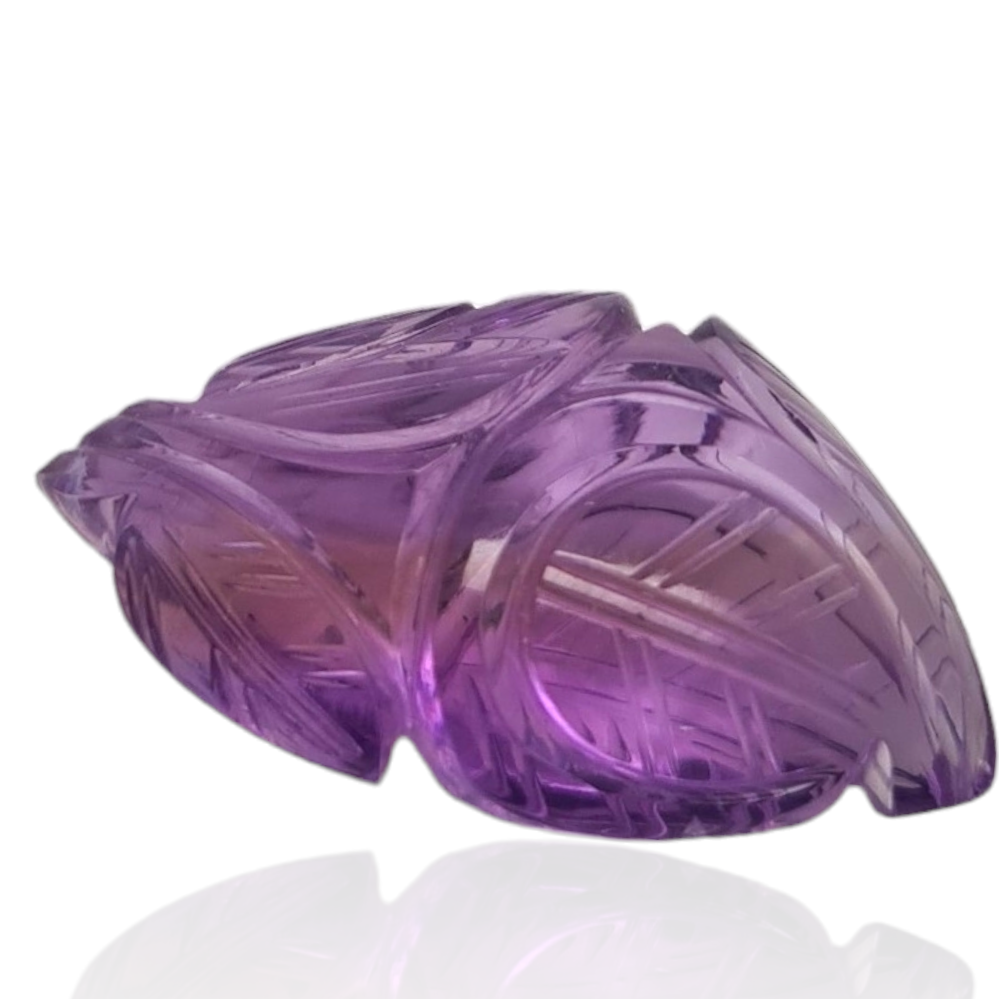 1 Pieces Natural Ametrine Carved Leaf Shape | Bi-Color | Size:31x18mm - The LabradoriteKing