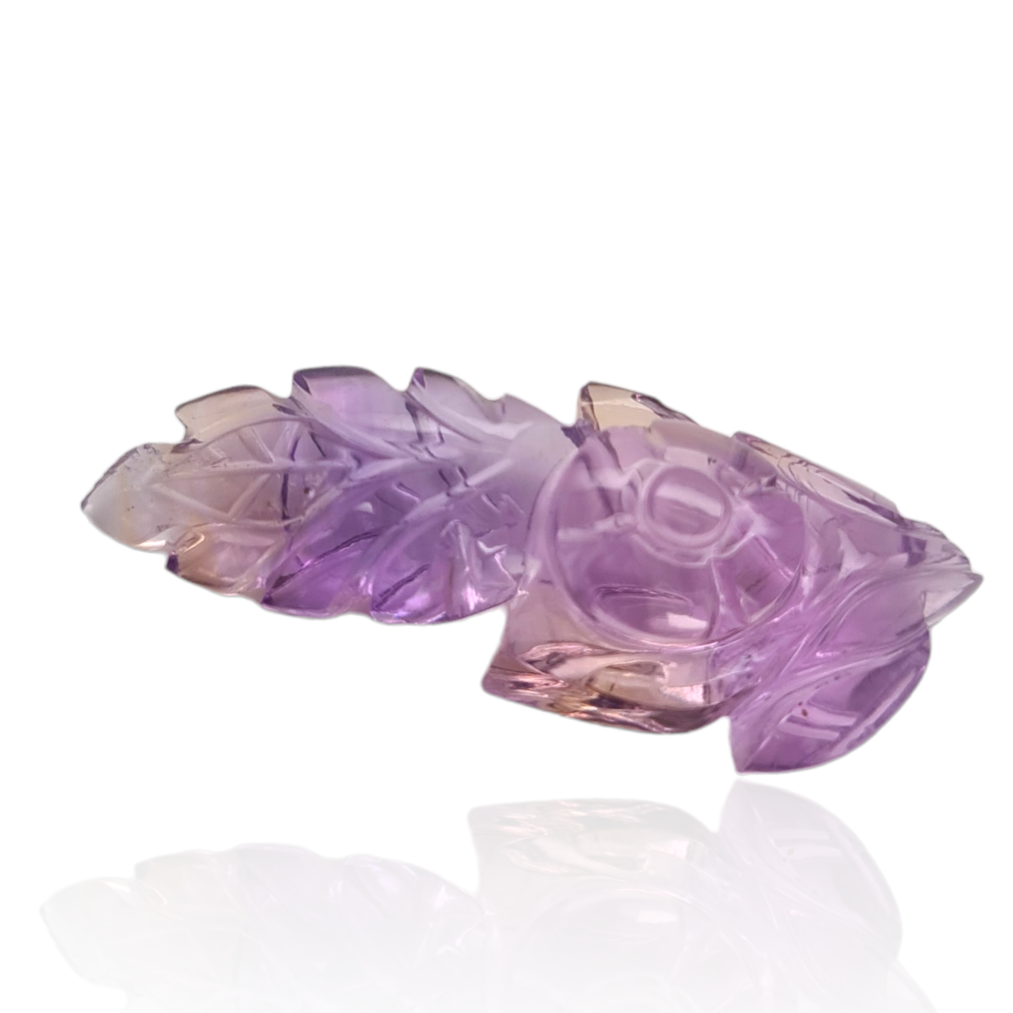 1 Pieces Natural Ametrine Carved Fancy Shape | Bi-Color | Size:47x19mm - The LabradoriteKing