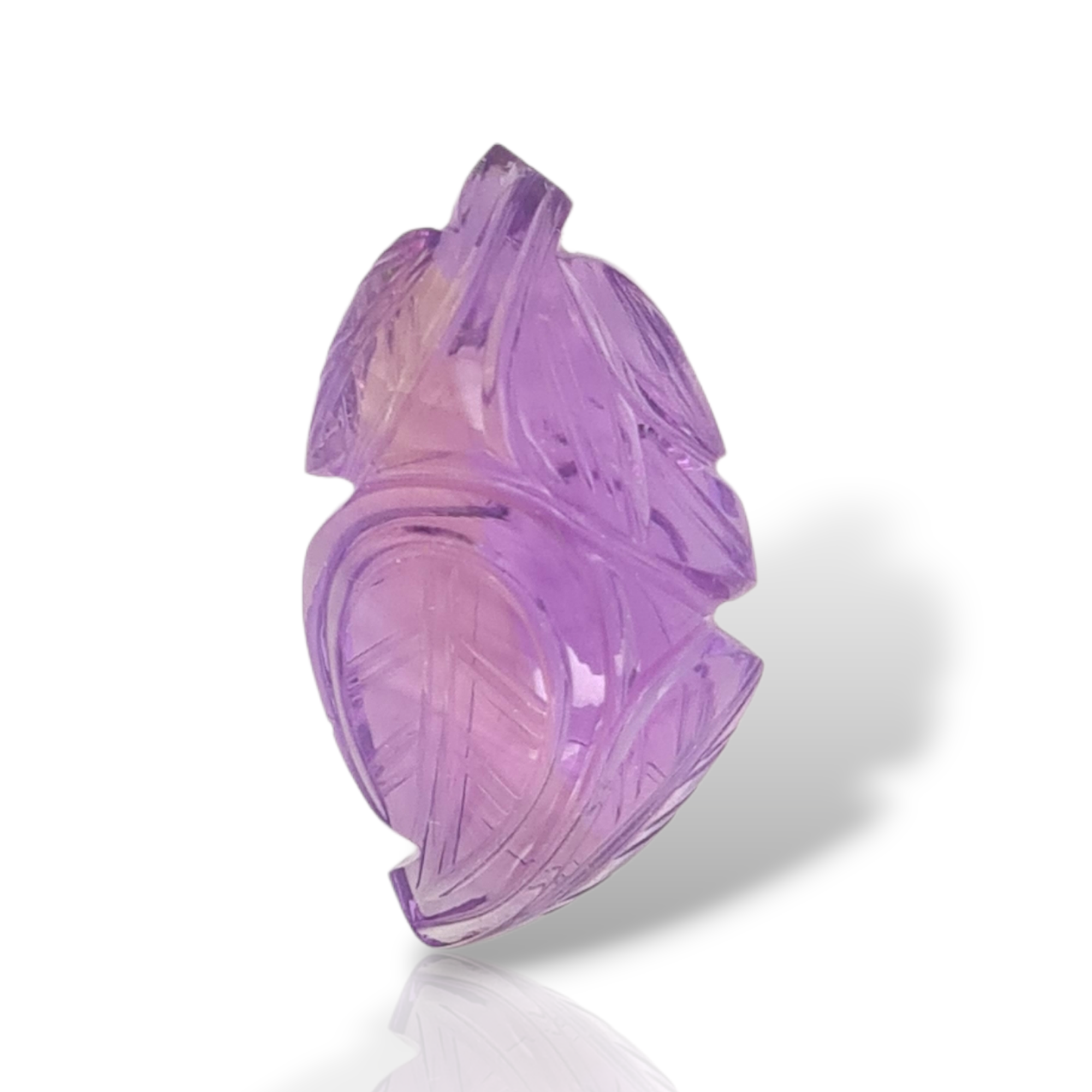 1 Pieces Natural Ametrine Carved Leaf Shape | Bi-Color | Size:31x18mm - The LabradoriteKing