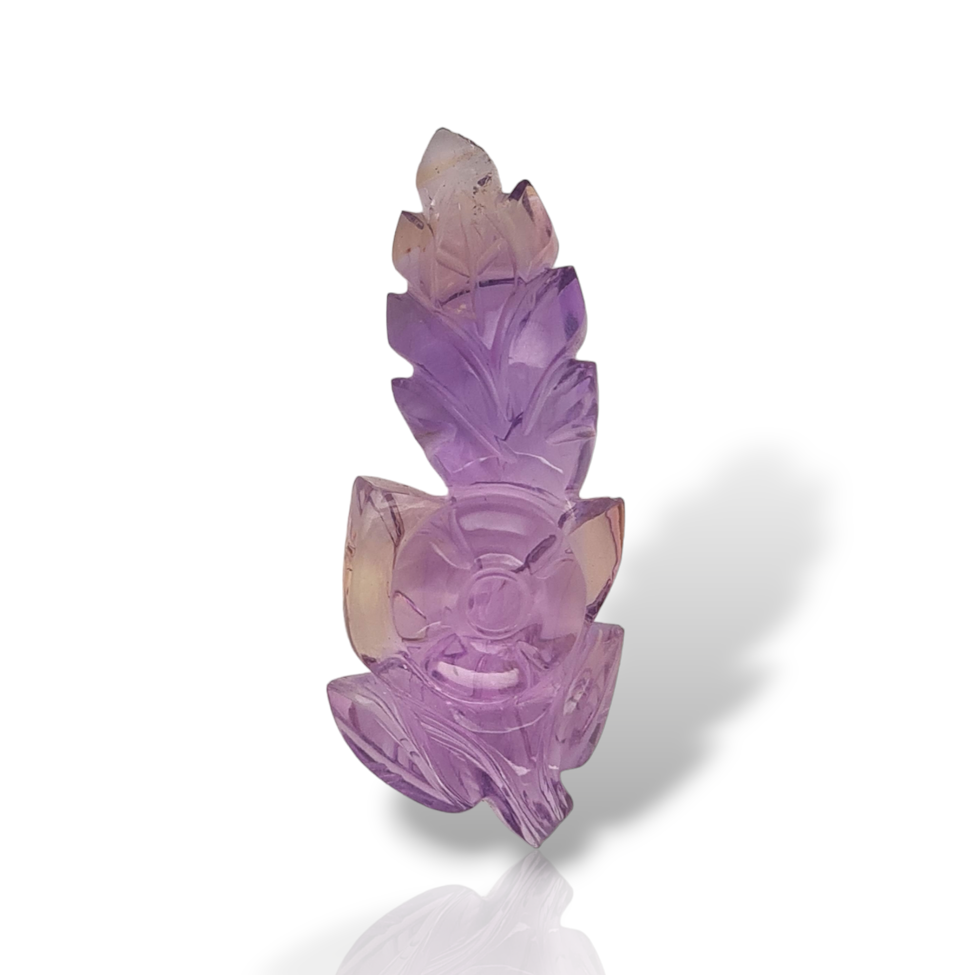 1 Pieces Natural Ametrine Carved Fancy Shape | Bi-Color | Size:47x19mm - The LabradoriteKing