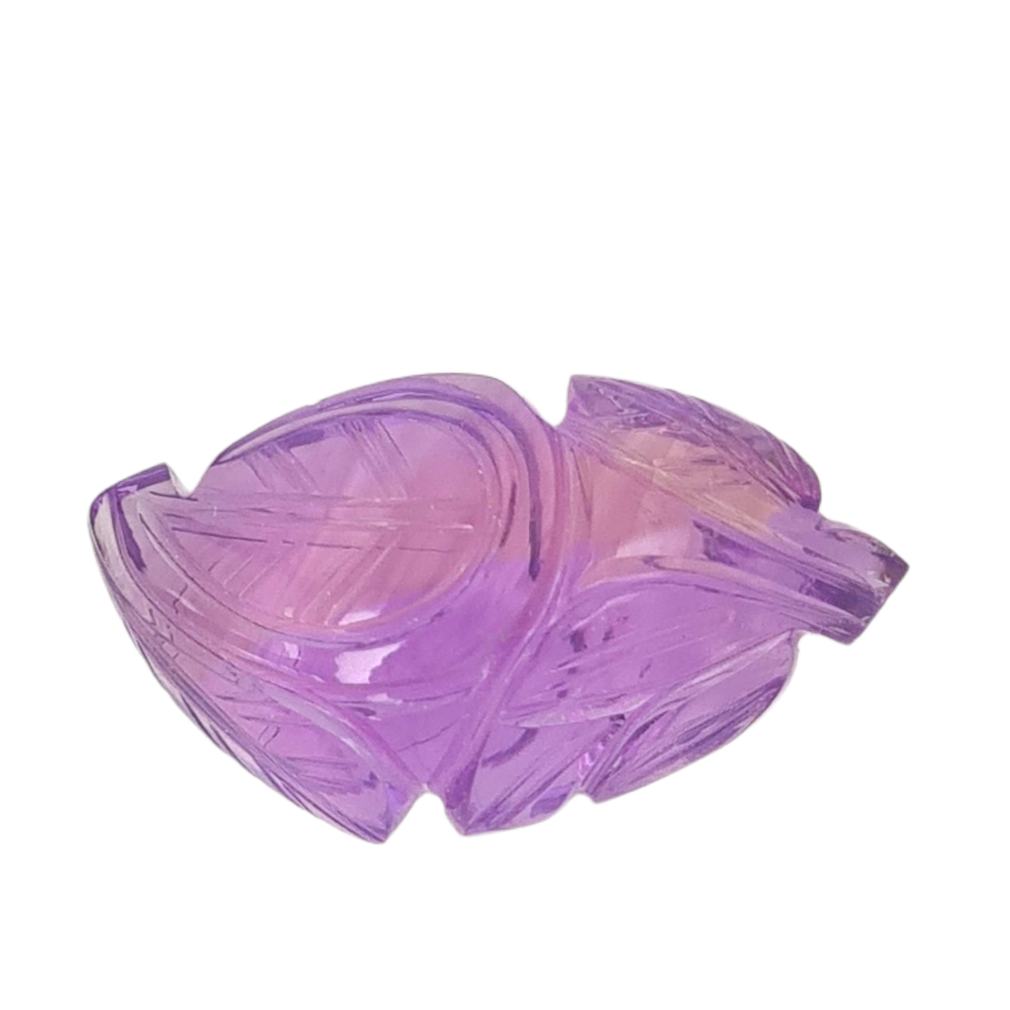 1 Pieces Natural Ametrine Carved Leaf Shape | Bi-Color | Size:31x18mm - The LabradoriteKing