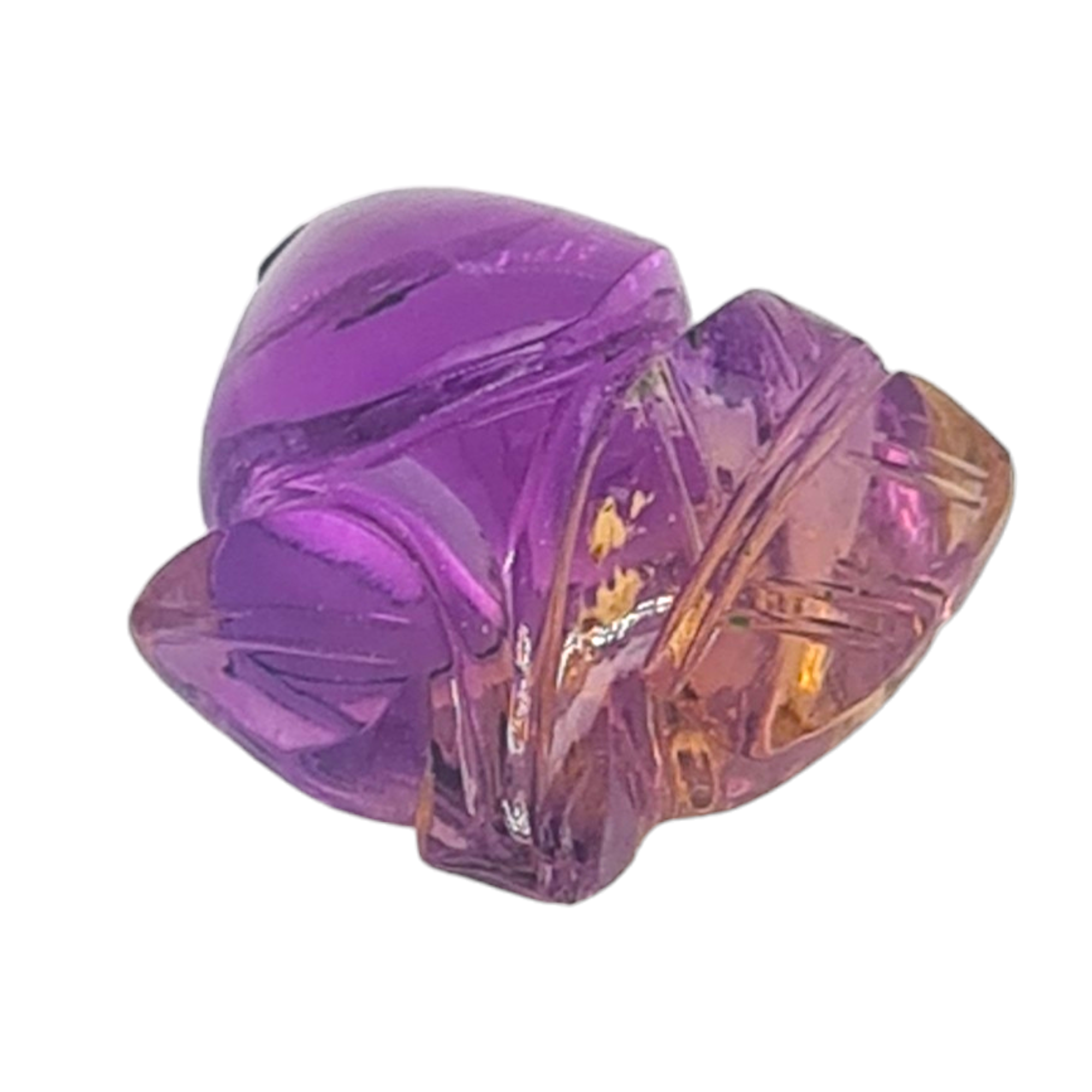 1 Pieces Natural Ametrine Carved Flower Shape | Bi-Color | Size:22x19mm - The LabradoriteKing