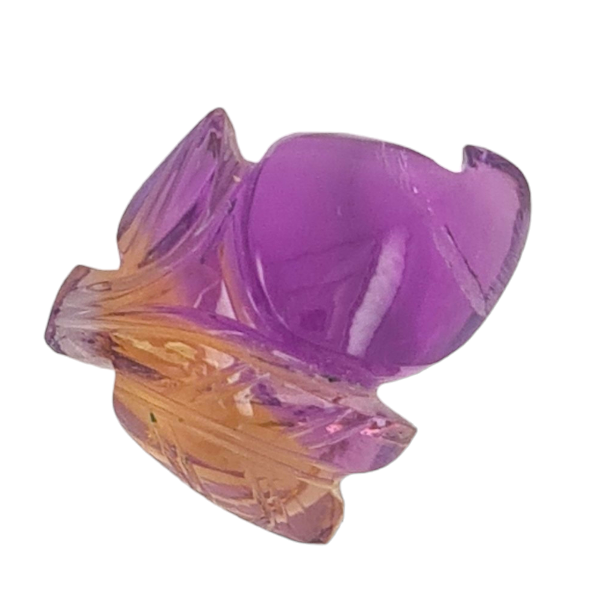 1 Pieces Natural Ametrine Carved Flower Shape | Bi-Color | Size:22x19mm - The LabradoriteKing