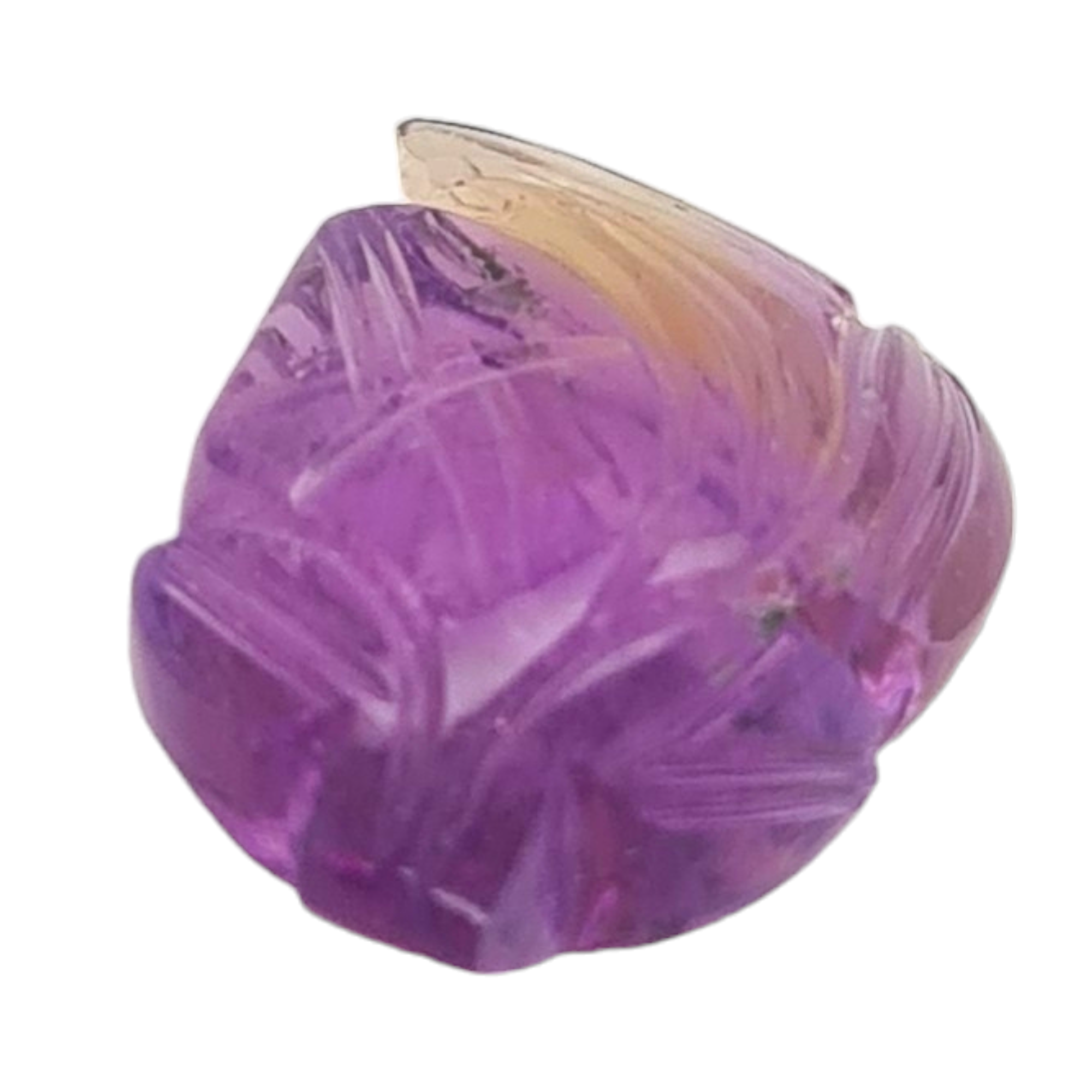 1 Pieces Natural Ametrine Carved Leaf Shape | Bi-Color | Size:28x18mm - The LabradoriteKing