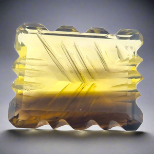 1 Pieces Natural Lemon Quartz Carved Rectangle Shape | Size:24x20mm - The LabradoriteKing