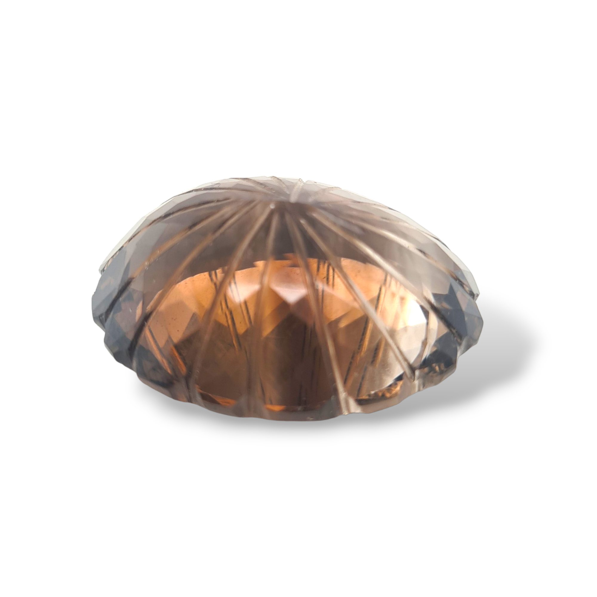 1 Pieces Natural Smoky Quartz Carved Oval Shape | Bi-Color | Size:30x24mm - The LabradoriteKing