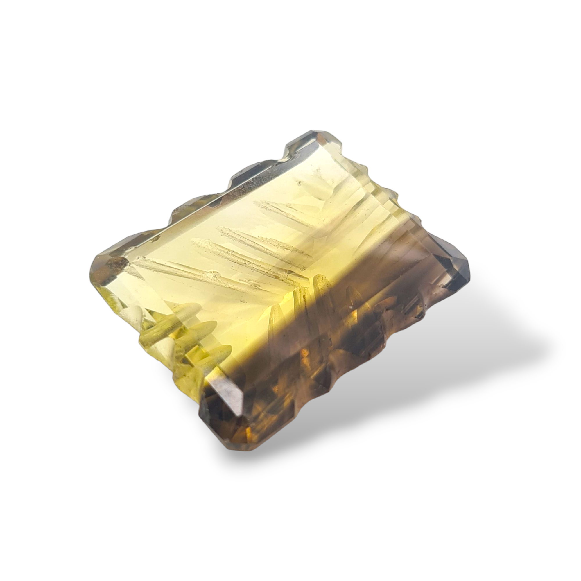 1 Pieces Natural Lemon Quartz Carved Rectangle Shape | Size:24x20mm - The LabradoriteKing